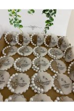 İncili Epoksi Magnet Paketli Nikah, Söz, Nişan Hediyelik - 50 Adet