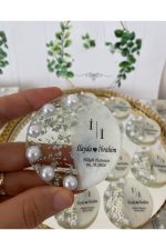 İncili Epoksi Magnet Paketli Nikah, Söz, Nişan Hediyelik - 50 Adet