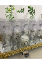 Kristal Kapaklı Mum Cam Nikah, Söz, Nişan Hediyelik - 50 Adet