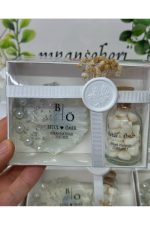 Epoksi ve Mantar Şişe Kalp Şekerli Set Nikah, Söz, Nişan Hediyelik - 50 Adet
