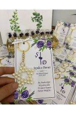 İnci Yıldız Anahtarlık Bebek, Nikah, Söz, Nişan Hediyelik - 50 Adet