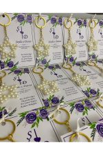 İnci Yıldız Anahtarlık Bebek, Nikah, Söz, Nişan Hediyelik - 50 Adet
