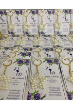 İnci Yıldız Anahtarlık Bebek, Nikah, Söz, Nişan Hediyelik - 50 Adet