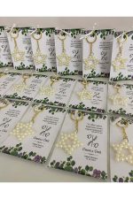 İnci Yıldız Anahtarlık Bebek, Nikah, Söz, Nişan Hediyelik - 25 Adet