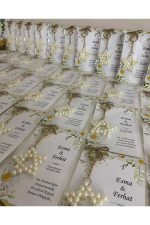 İnci Yıldız Anahtarlık Bebek, Nikah, Söz, Nişan Hediyelik - 50 Adet