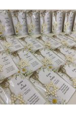 İnci Yıldız Anahtarlık Bebek, Nikah, Söz, Nişan Hediyelik - 50 Adet