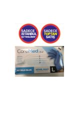 Nitrile Pudrasız Mavi Eldiven L Beden 100'lü