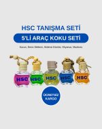 5li Araç İçi Ayna Koku Seti | Bambu Kapaklı | Cam Elma Tasarım