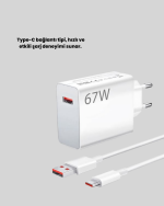 67 Watt Type C Hızlı Şarj Başlık Xiaomi Black Shark Uyumlu
