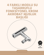 360° Dönüşlü Su Akışı Başlığı | 4'ü 1 Arada Kullanım