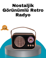Retro Tarz Kablosuz Radyo – Bluetooth, USB ve TF Kart Girişli