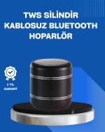 Taşınabilir Silindir Tasarım Bluetooth 5.0 Hoparlör Yüksek Bas Performanslı