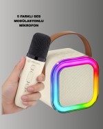 Karaoke Mikrofon Hoparlör Seti 6 Saat Kullanım Süresi