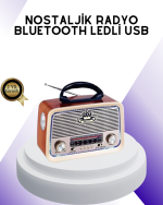 Nostalji Bluetooth Radyo FM AM SW Ahşap Eskitme Tasarım
