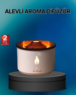 Alev Efektli Buhar Makinesi – Aromaterapi, Nemlendirme ve Işık Modlu Tasarım