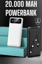 Powerbank 20.000 Mah Dijital Göstergeli LCD Ekran Uzun Pil Ömrü