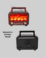Taşınabilir Şömine Görünümlü Bluetooth Hoparlör – Solar Şarjlı, Alev Işıklı, 7W Ses