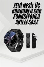 Amoled Ekran Metal Deri Silikon Kordonlu Uyku ve Sağlık Takibi