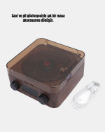 Stereo Bluetooth Hoparlör – Gece Lambalı ve Saat Göstergeli