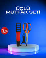 Profesyonel Mutfak Makas Seti –  Kesim Makası + Soyacak + Bileyici