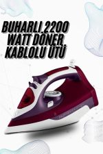 Buharlı Kablolu Ütü 2200 Watt Kireçlenme Önleyici Şok Buharlı