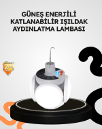 Güneş Enerjili Katlanabilir 5 Kanatlı Solar Bahçe Lambası