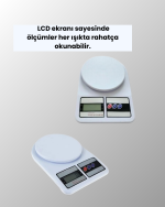Beyaz Plastik Dijital Mutfak Tartısı – 24x16.8x1.5cm