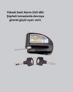 Çelik Gövdeli Alarm Disk Kilidi Motosiklet ve Bisiklet İçin Güvenlik