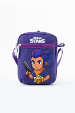 Brawl Stars Shelly Çocuk Omuz Çantası – 3 Bölmeli – Su Geçirmez Kumaş (21×16×6 cm)