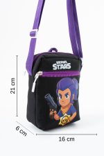 Brawl Stars Shelly Çocuk Omuz Çantası – 3 Bölmeli – Su Geçirmez Kumaş (21×16×6 cm)
