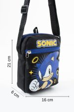 Sonic Çocuk Omuz Çantası – 3 Bölmeli – Su Geçirmez Kumaş (21×16×6 cm)