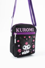 Kuromi Çocuk Omuz Çantası – 3 Bölmeli – Su Geçirmez Kumaş (21×16×6 cm)