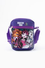 Mor Monster High Draculaura Çocuk Omuz Çantası – 3 Bölmeli – Su Geçirmez Kumaş (21×16×6 cm)