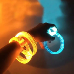 Turuncu Led Işıklı Baskı Yapılabilen Pilli Bileklik Bilezik 1,5 Cm Genişlik
