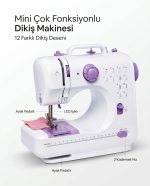 12 Farklı Dikiş Desenli Mini Dikiş Makinesi
