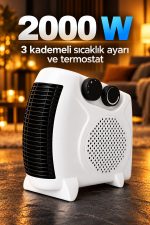 Elektrikli Fanlı Isıtıcı Termostatlı Yatay ve Dikey Kullanım