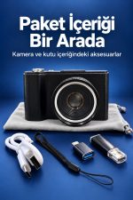 Katlanabilir Ekranlı 4K Vlog Kamerası Otomatik Odaklamalı Dijital Fotoğraf Makinesi