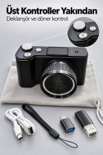 Katlanabilir Ekranlı 4K Vlog Kamerası Otomatik Odaklamalı Dijital Fotoğraf Makinesi