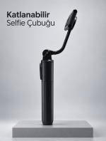 Uzaktan Fotoğraf Çekimi İçin Döndürülebilir Telefon Tutuculu Selfie Çubuğu