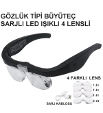 Şarjlı Gözlük Büyüteç 4 Farklı Lens -11537dc
