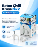 Beton Çivili Kroşe No:2 (2x4 Antigron) – 50 Adet