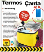 Termos Çanta - Piknik Çantası Buz Aküsü Hediyeli 40lt
