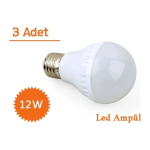 12w Enerji Tasarruflu Led Ampul ( 3 Adet )