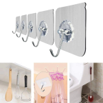10'lu Şeffaf Kendinden Yapışkanlı Güçlü Askı Kancası, Banyo Mutfak Organizer, İz Bırakmaz Pratik Askı