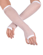 80’ler 90’lar Retro Beyaz File Parmaksız Eldiven 26 Cm