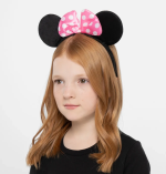 Pembe Fiyonklu Minnie Mouse Tacı Mini Kulak