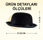 Charlie Chaplin Stil Çocuk Şapkası – Siyah Melon Parti Şapkası