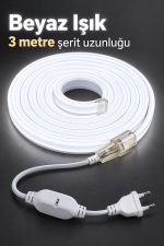 Şerit Aydınlatma 3 Metre Beyaz Gövdeli Kablolu Model