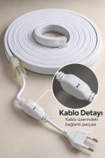 Beyaz Şerit Aydınlatma Kablolu Bağlantılı 3 Metre