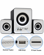 USB Beslemeli Bluetooth Bilgisayar Ses Sistemi